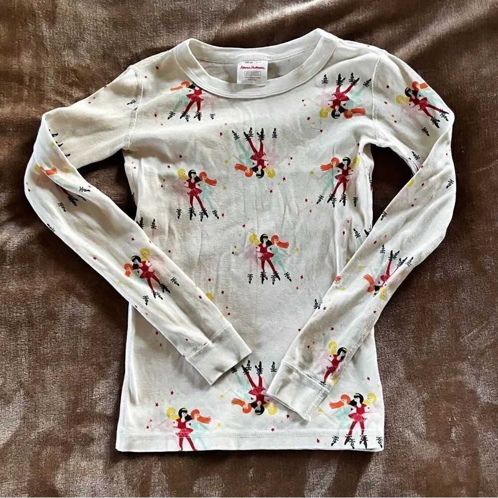 Hanna Andersson Girls Organic Cotton Pyjama Top Ballerinas Long John Style 10